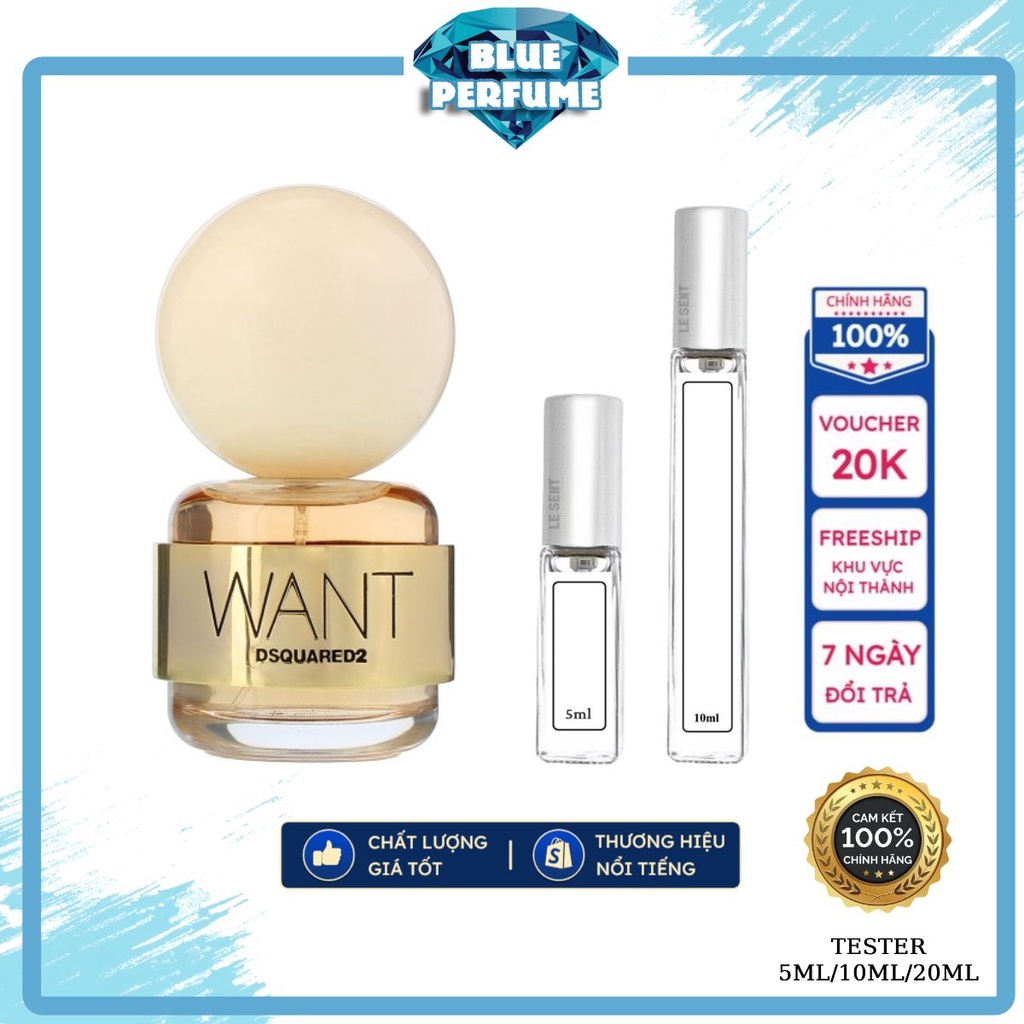 💎 Nước Hoa Nữ DSQUARED² - WANT EDP 10ml - 𝗣𝗲𝗿𝗳𝘂𝗺𝗲 𝗦𝘁𝗼𝗿𝗲 💎 | Shopee Cambodia